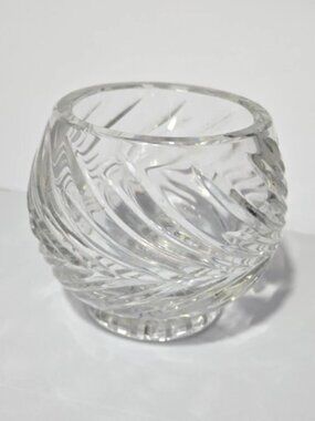 Vintage Lead Crystal Rose Bowl Vase